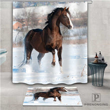 Load image into Gallery viewer, Custom Horse (1) Waterproof Shower Curtain  Doormat Home Bath Bathroom  Polyester Fabric Multi Sizes#2019-01-12-202