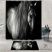 Load image into Gallery viewer, Custom Horse (1) Waterproof Shower Curtain  Doormat Home Bath Bathroom  Polyester Fabric Multi Sizes#2019-01-12-202