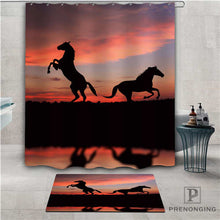 Load image into Gallery viewer, Custom Horse (1) Waterproof Shower Curtain  Doormat Home Bath Bathroom  Polyester Fabric Multi Sizes#2019-01-12-202