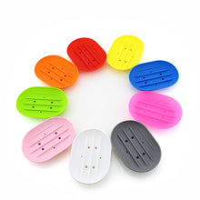 Load image into Gallery viewer, 1pc Fashion Silicone Flexible Soap Dish Plate Bathroom Soap Holder Travel Holder Dish New Candy Color Bathroom Soap dish 23